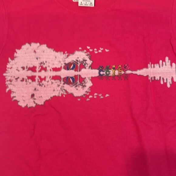 NWT Grateful Dead bears sz small short sleeve pink tee visible heat press lines - Picture 5 of 9